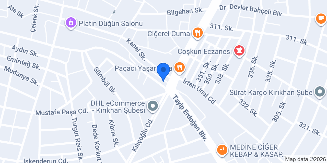 Kırıkhan Paça Salonu konumu