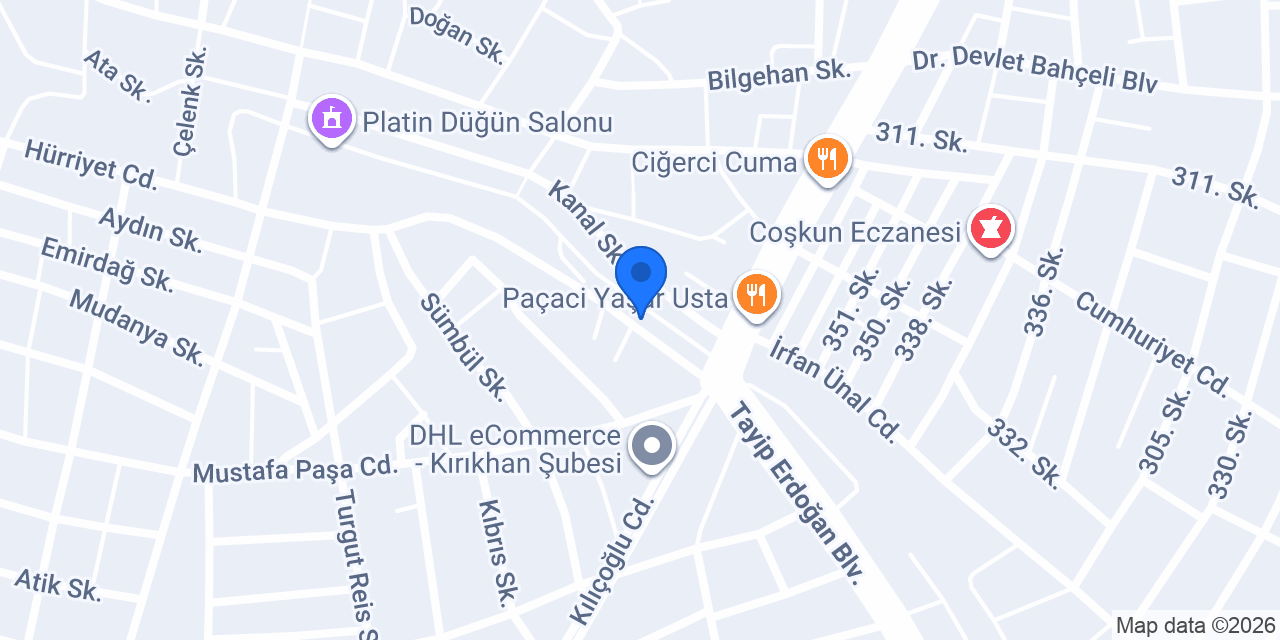 Kırıkhan Botanik Çiçekçilik konumu