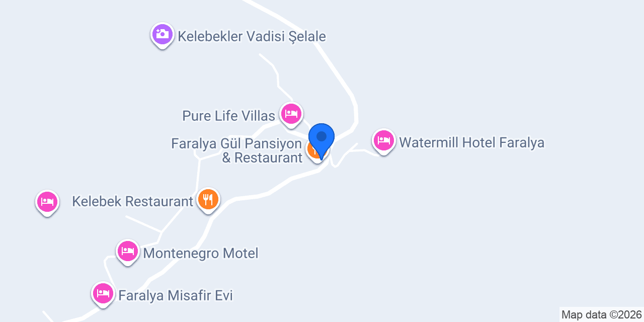 Melisa Pension, Camp and Bed and Breakfast Faralya konumu