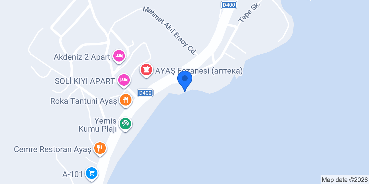 Tepe Beach Hotel konumu
