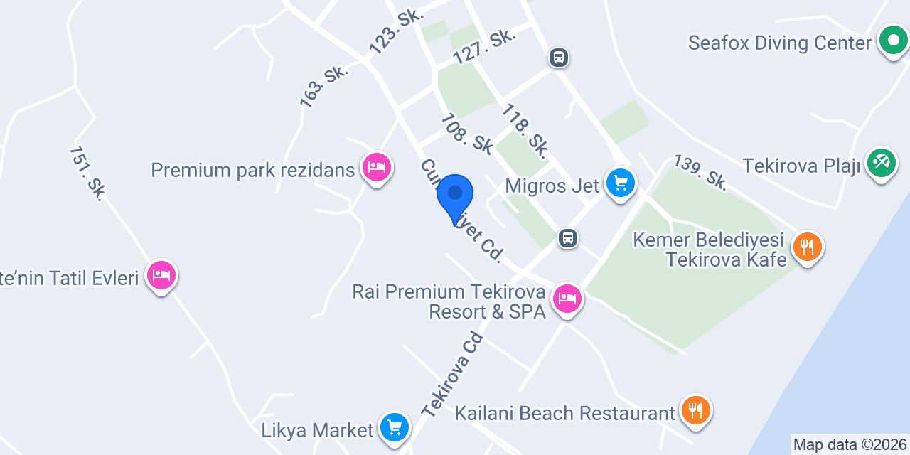 Tekirova butik otel konumu