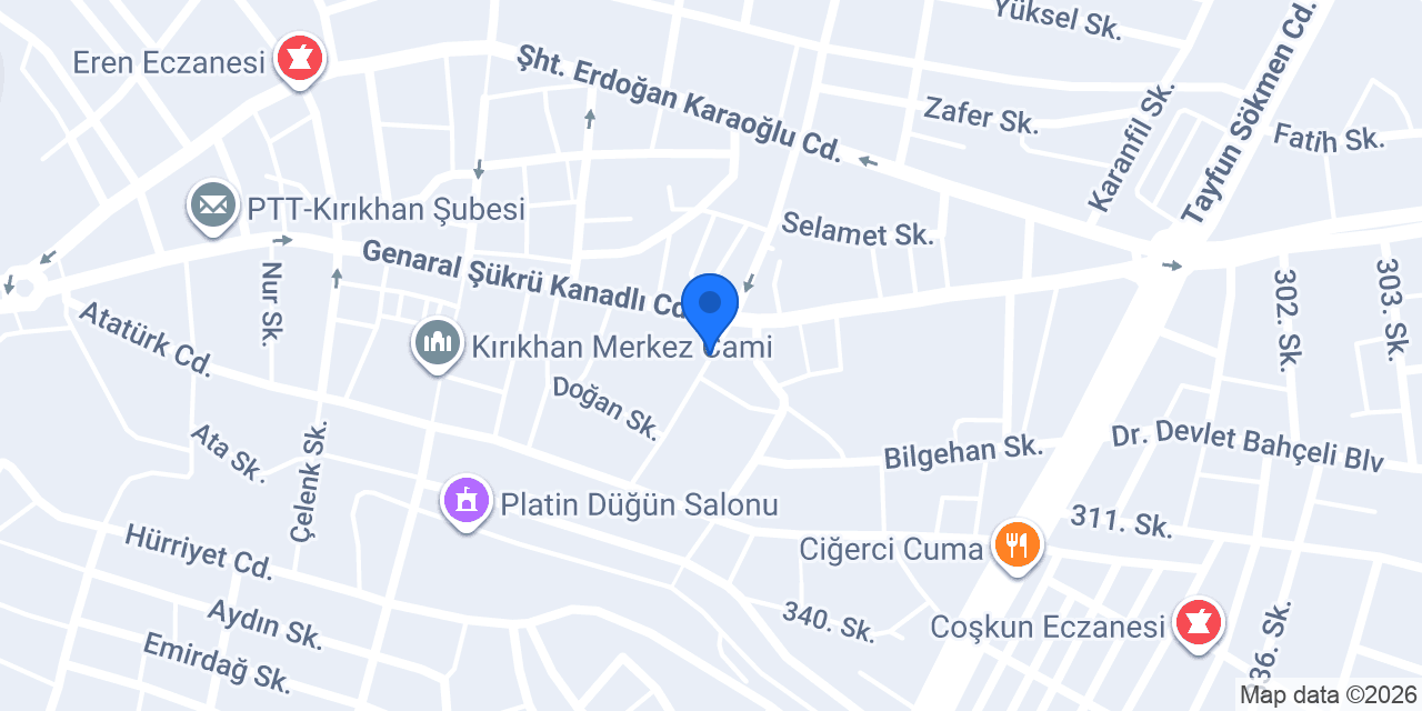 Kırıkhan Veteriner Kliniği konumu