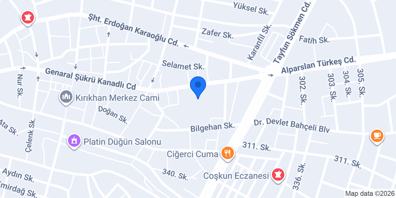 Kırıkhan Vergi Dairesi konumu