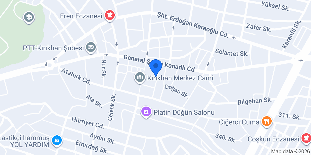 Özdemir Mobilya konumu