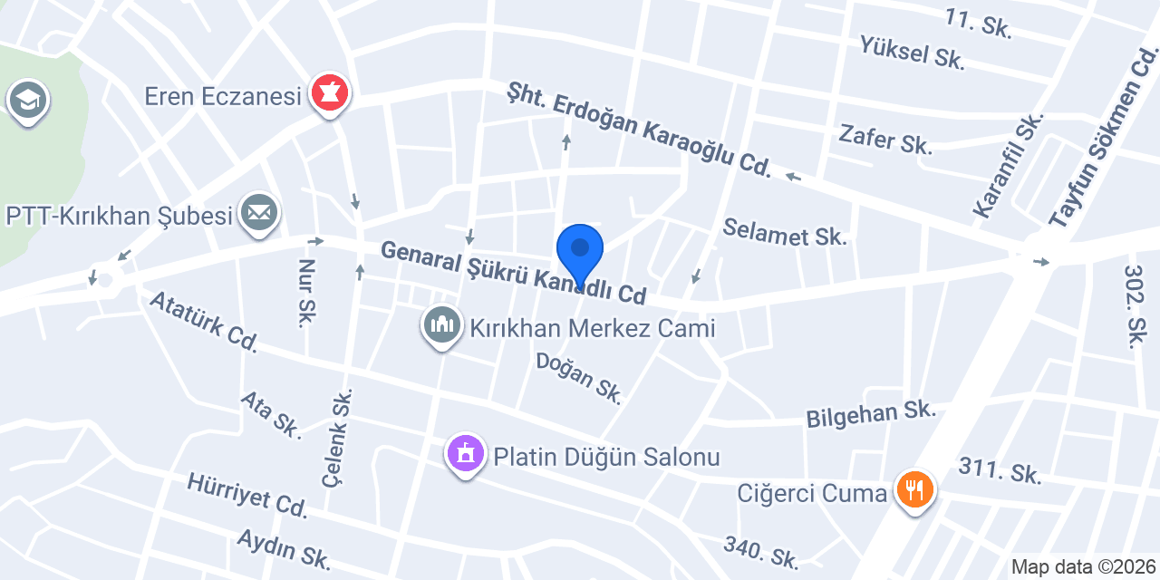 Kırıkhan Hukuk Bürosu konumu