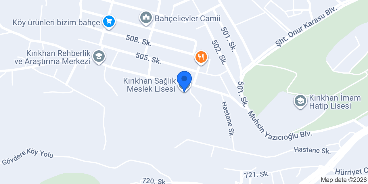 Kırıkhan Sağlık Meslek Lisesi konumu