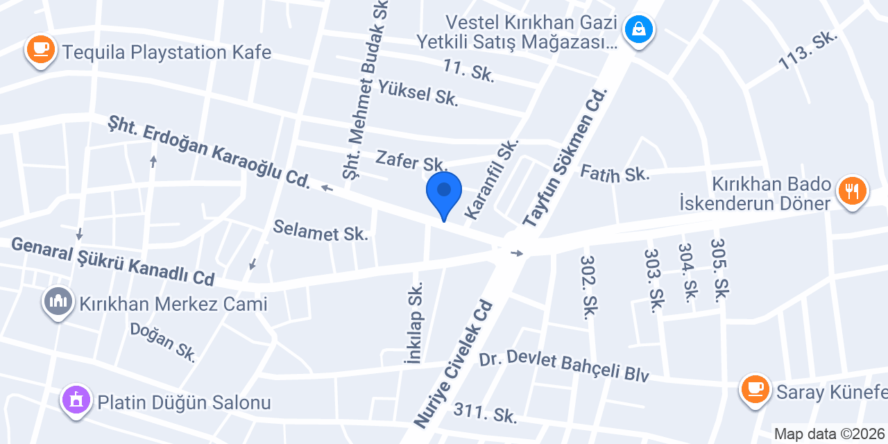 Öztürk Mobilya konumu