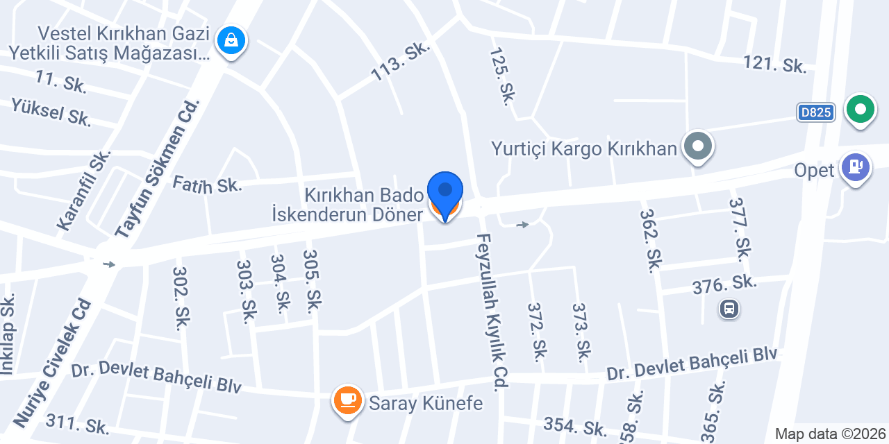 Kırıkhan Bado İskenderun Döner konumu