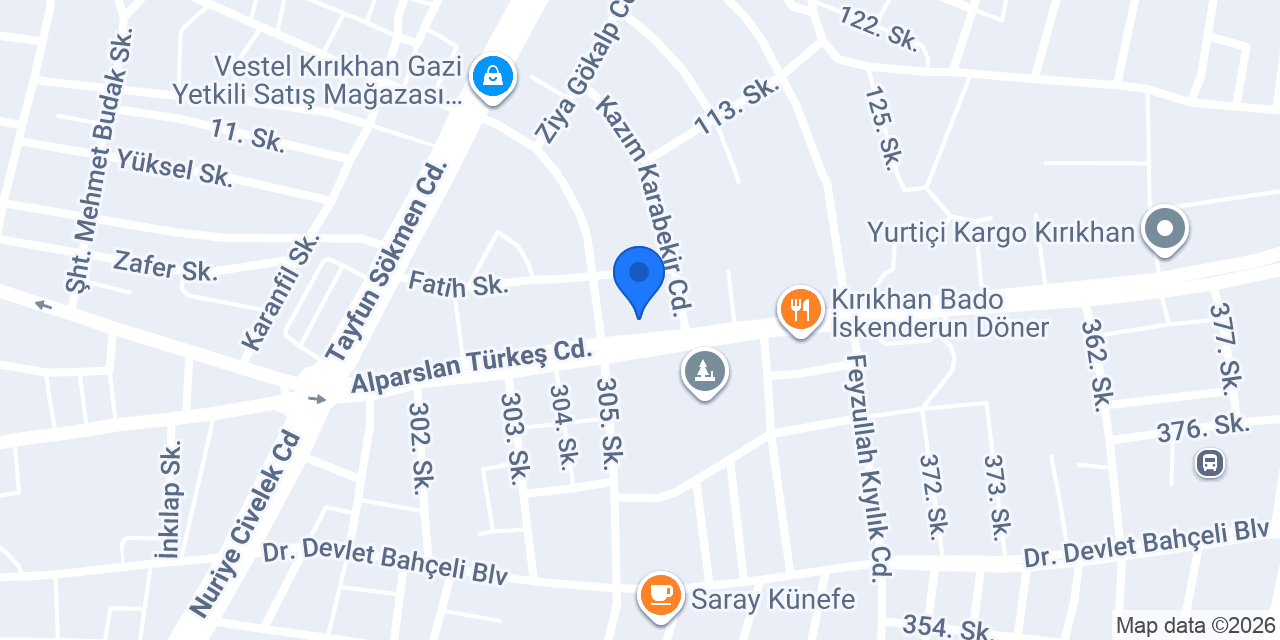 Kırıkhan Birey Eğitim Kurumları konumu
