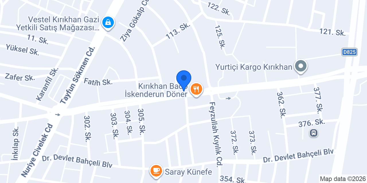 Kuveyt Türk Kırıkhan Şubesi konumu