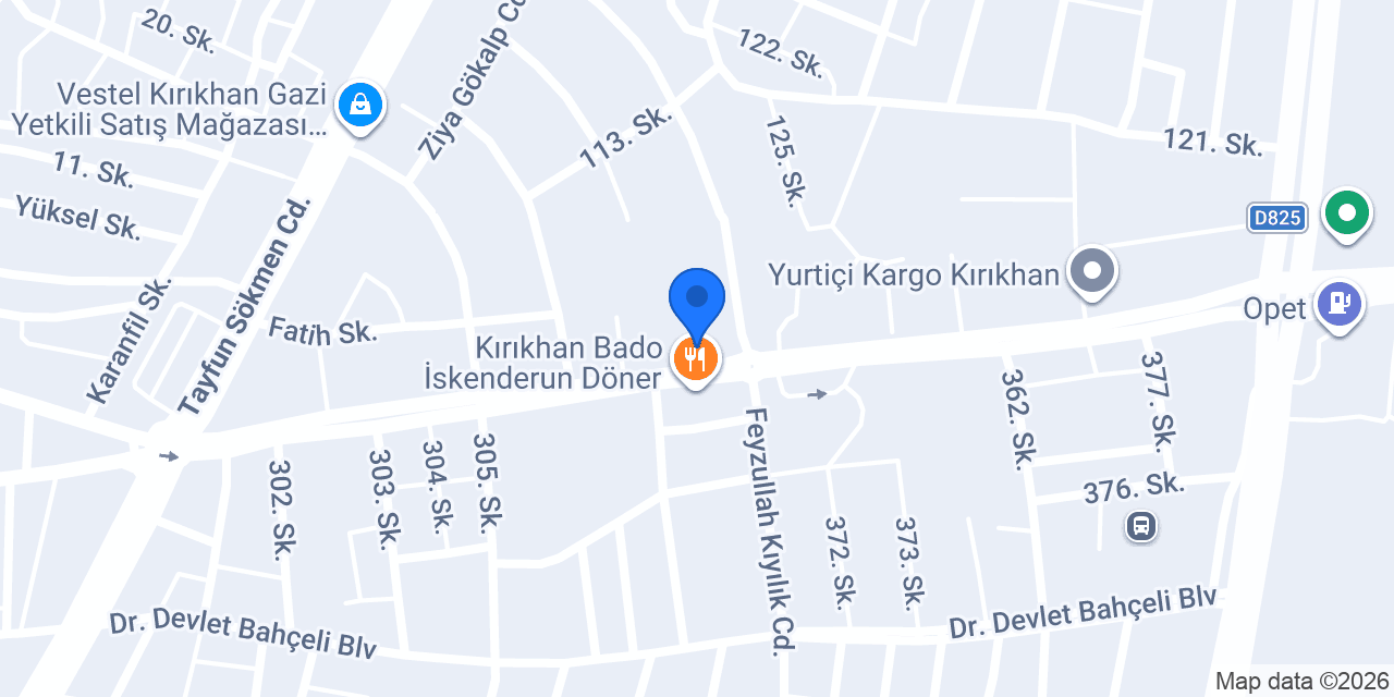 KIRMIZI DÖNER KIRIKHAN konumu