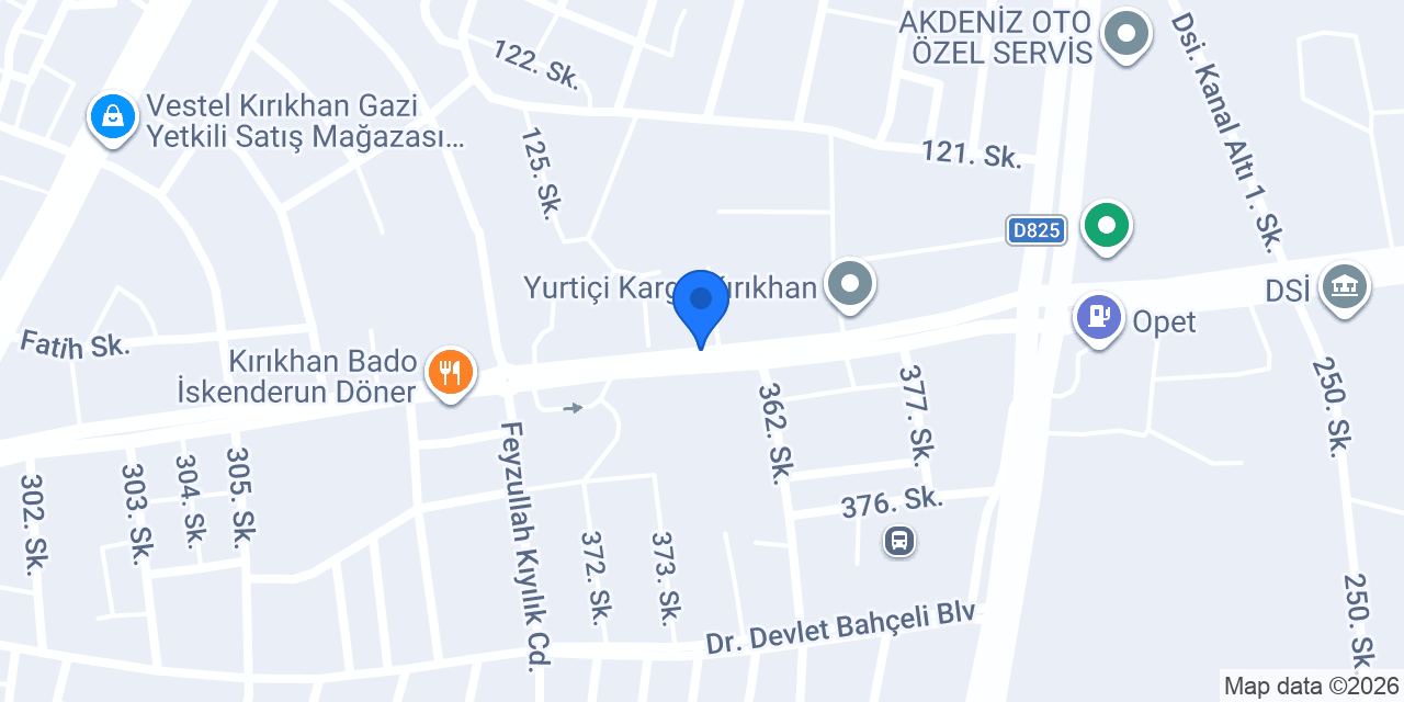 Kırıkhan Emir Rent a Car konumu