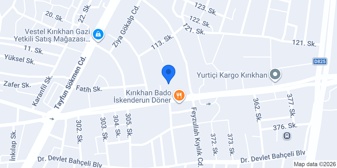 Garanti BBVA Kırıkhan Şubesi konumu