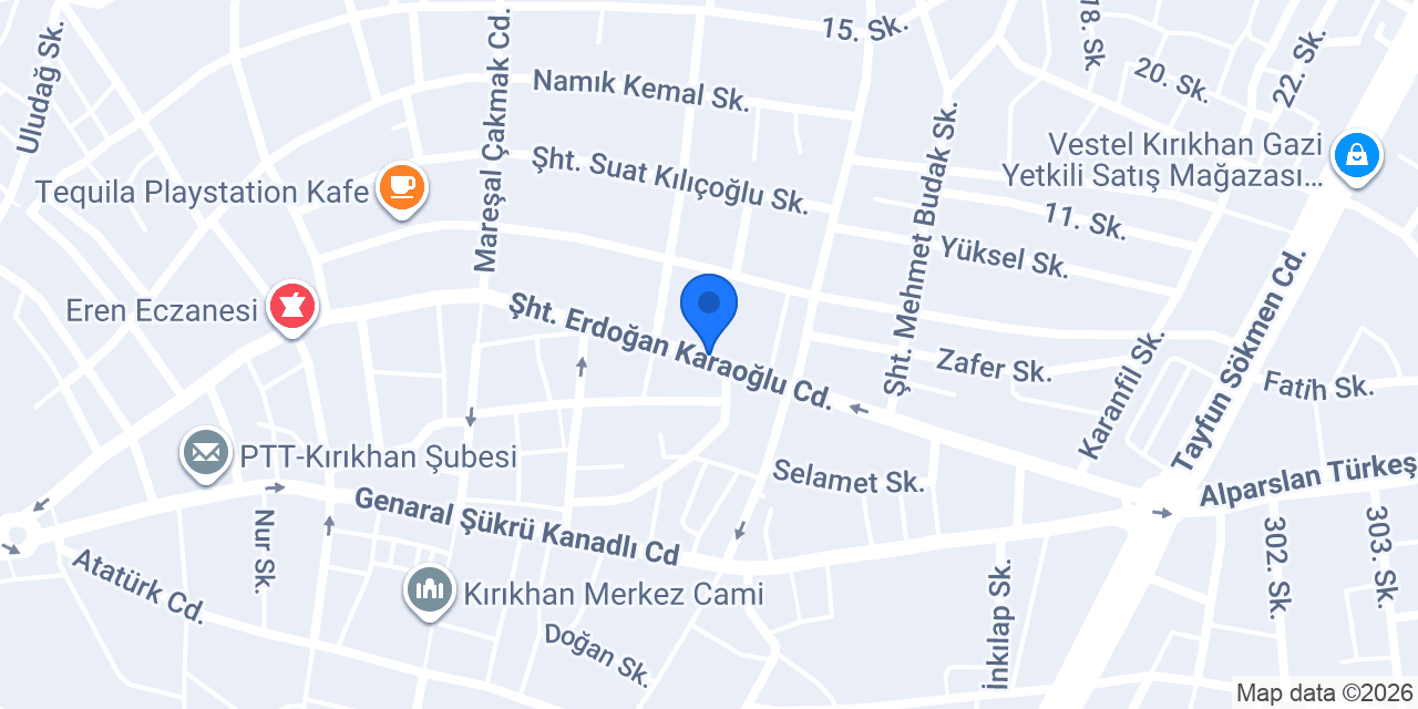 Şahin Otel konumu