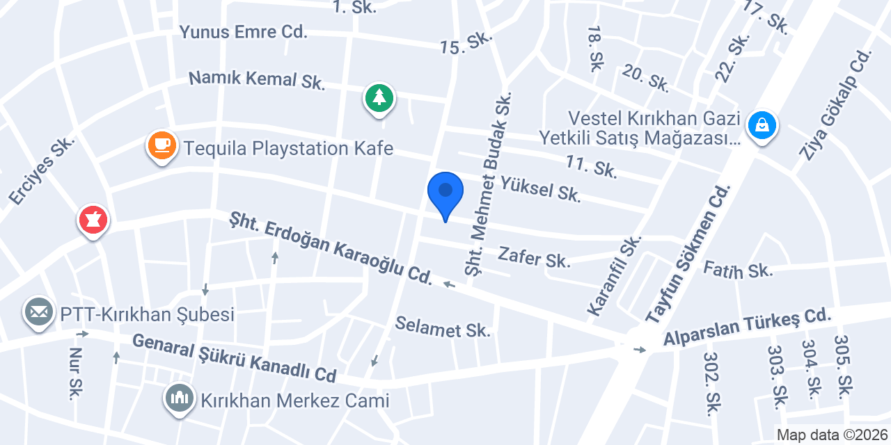 Köşker ayakkabıcım konumu