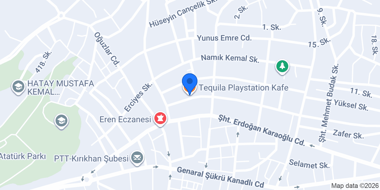 Tequila Playstation Kafe konumu