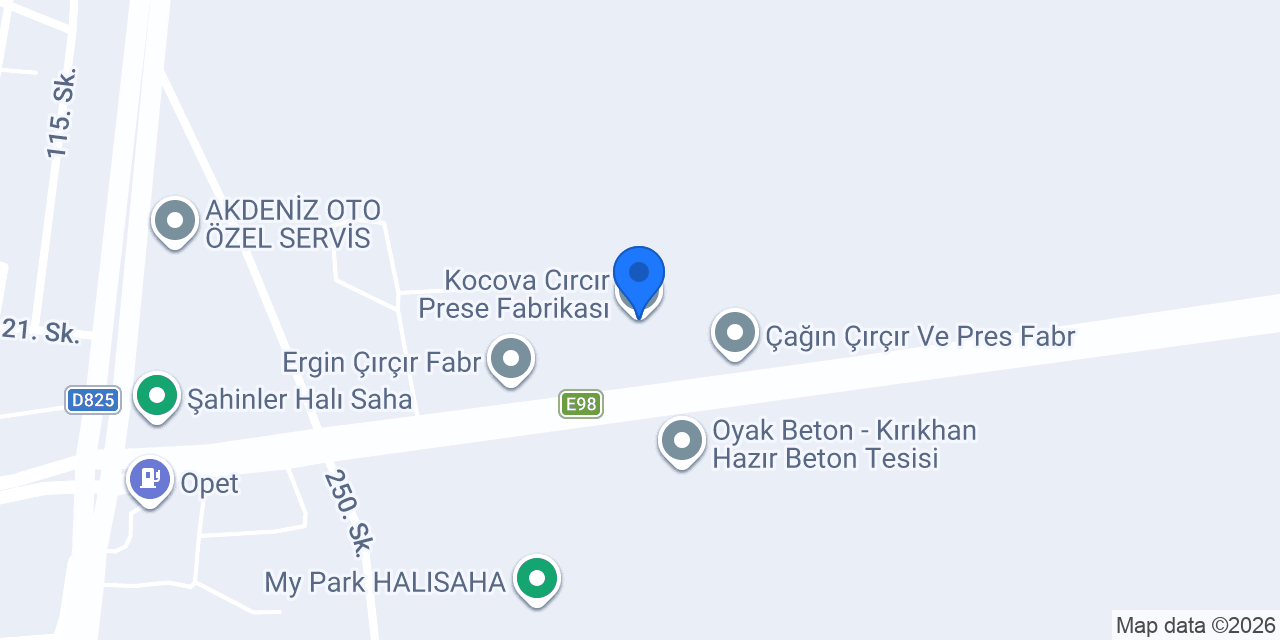 Kocova Cırcır Prese Fabrikası konumu