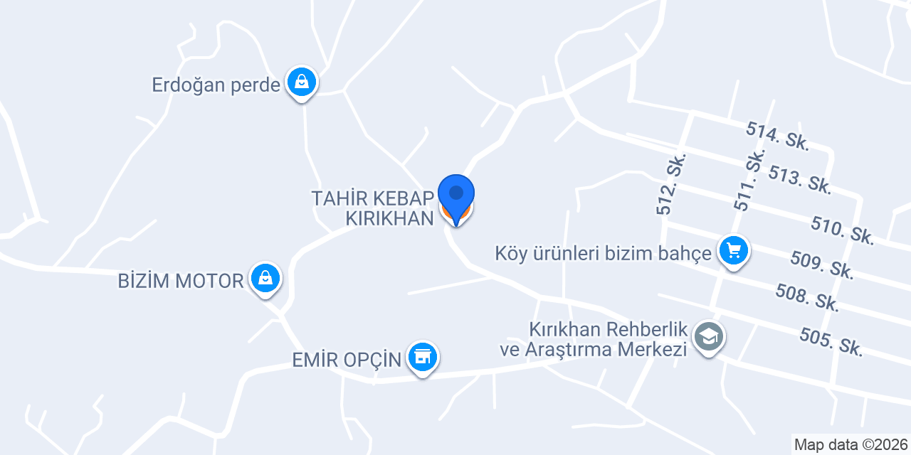 TAHİR KEBAP KIRIKHAN konumu