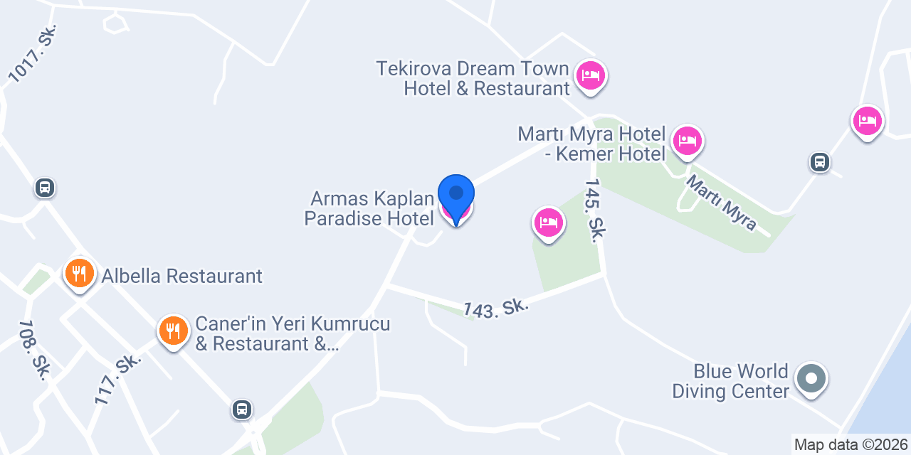 Armas Kaplan Paradise Hotel konumu