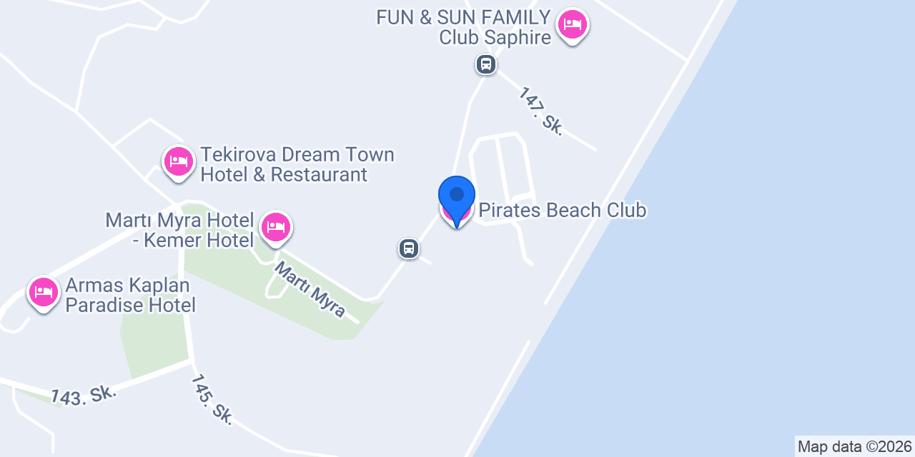 Pirates Beach Club konumu