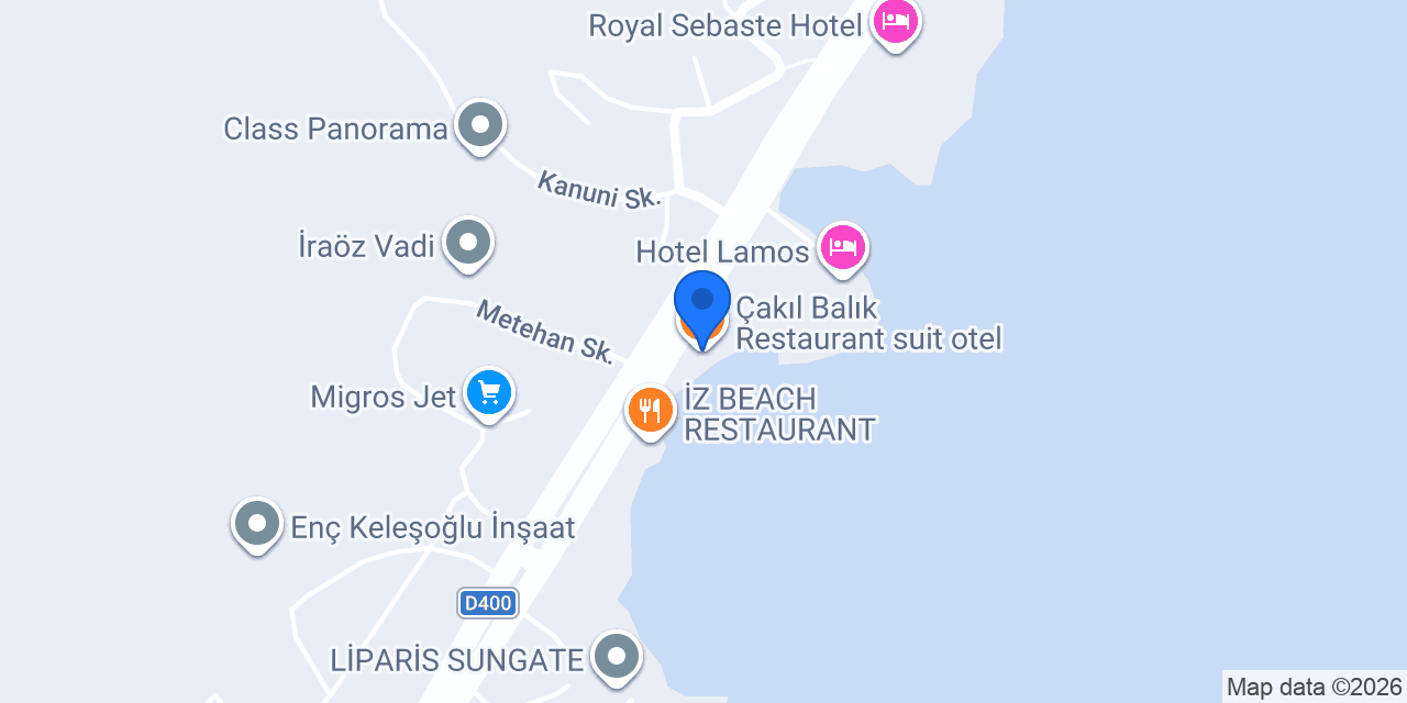 Çakıl Balık Restaurant suit otel konumu