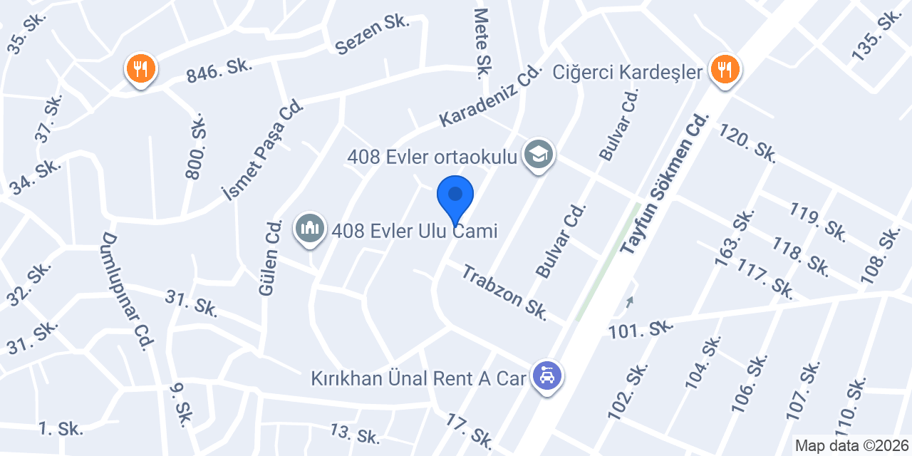 408 Evler İlkokulu konumu