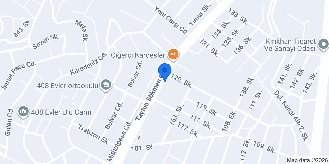 A VE Z YAPI MARKET konumu