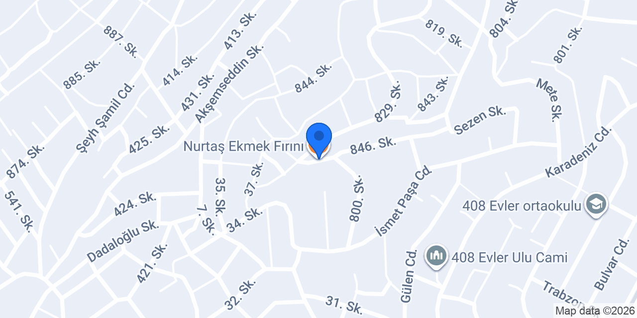 Nurtaş Ekmek Fırını konumu