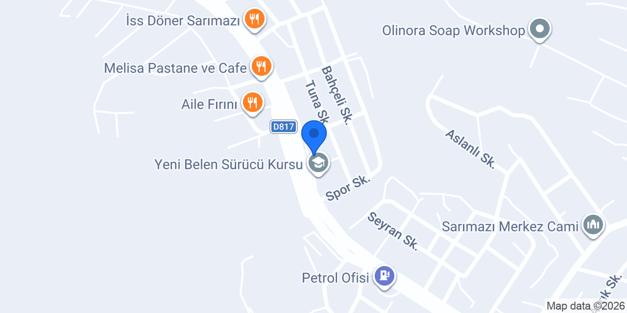 Zaferoğlu Baklava Belen konumu