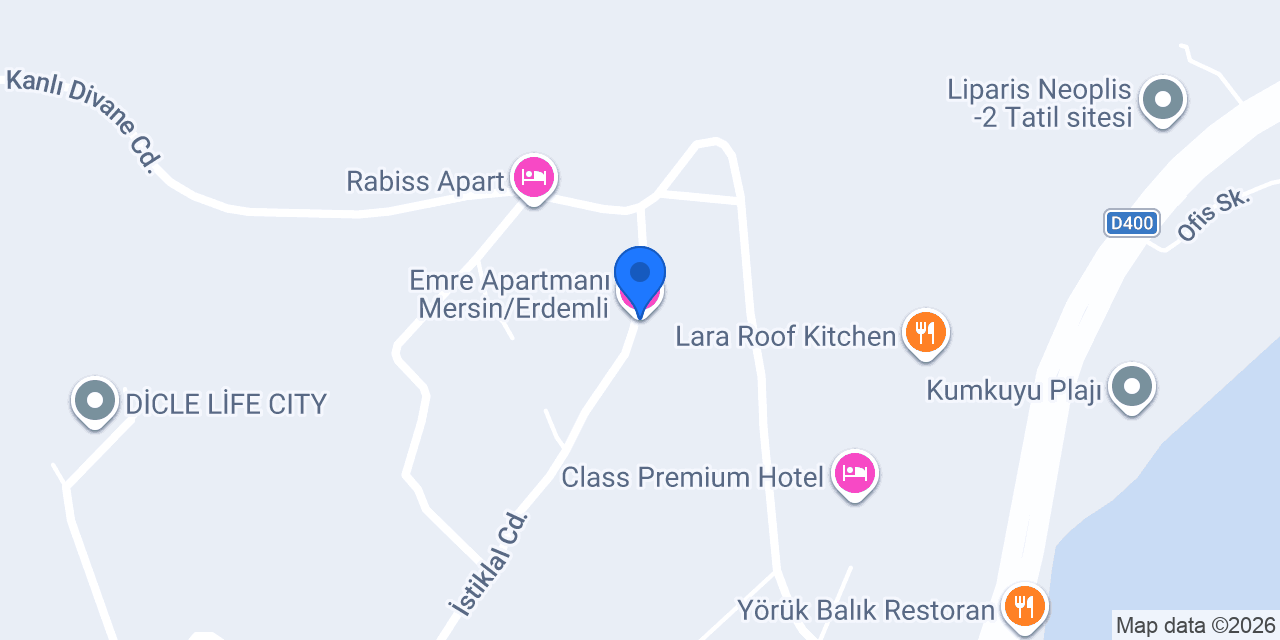 Emre Apartmanı Mersin/Erdemli konumu