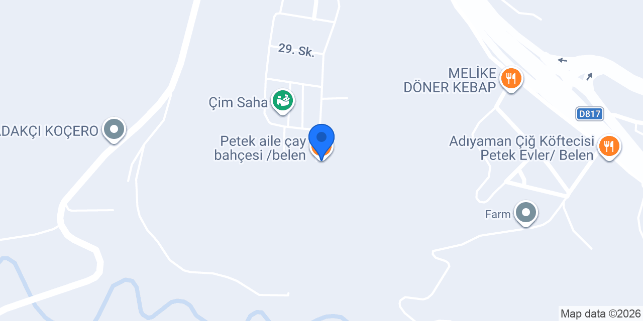 Petek aile çay bahçesi /belen konumu