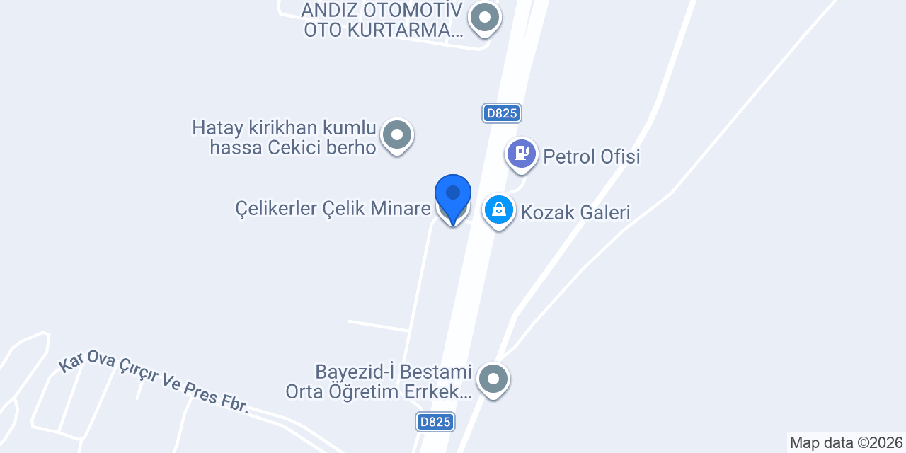 Çelikerler Çelik Minare konumu