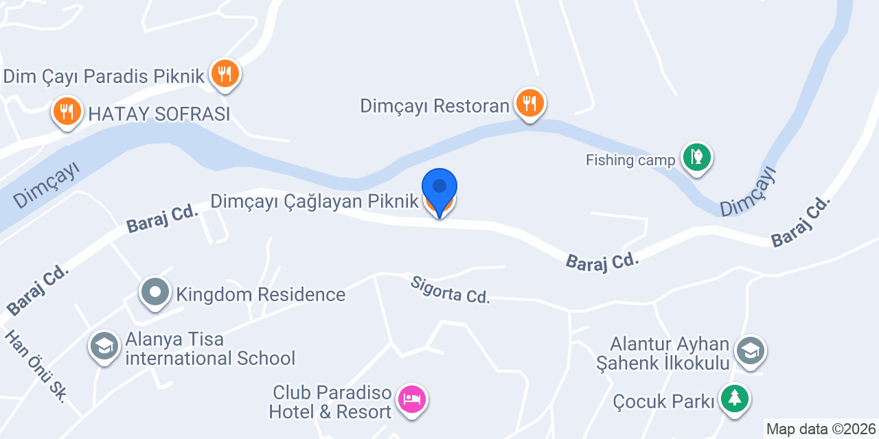 Dimçayı Çağlayan Piknik konumu