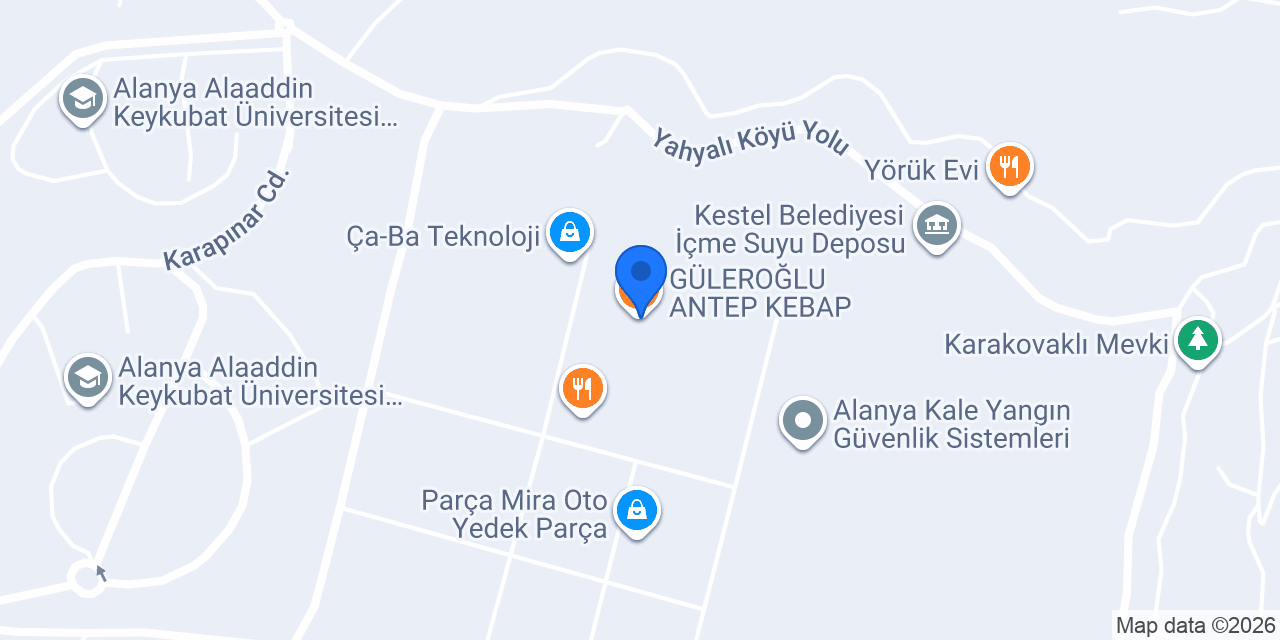 GÜLEROĞLU ANTEP KEBAP konumu