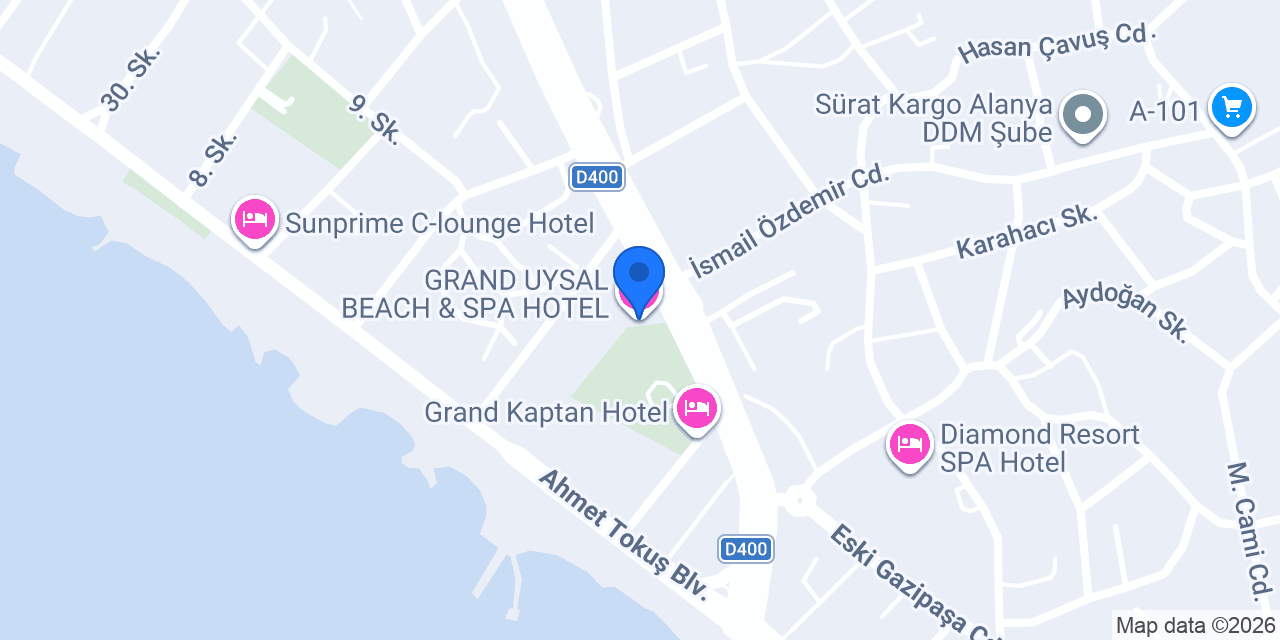 GRAND UYSAL BEACH & SPA HOTEL konumu