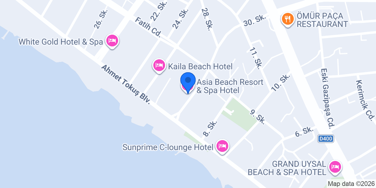 Asia Beach Resort & Spa Hotel konumu
