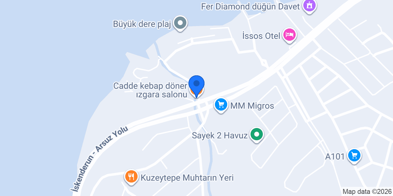 Cadde kebap döner ızgara salonu konumu