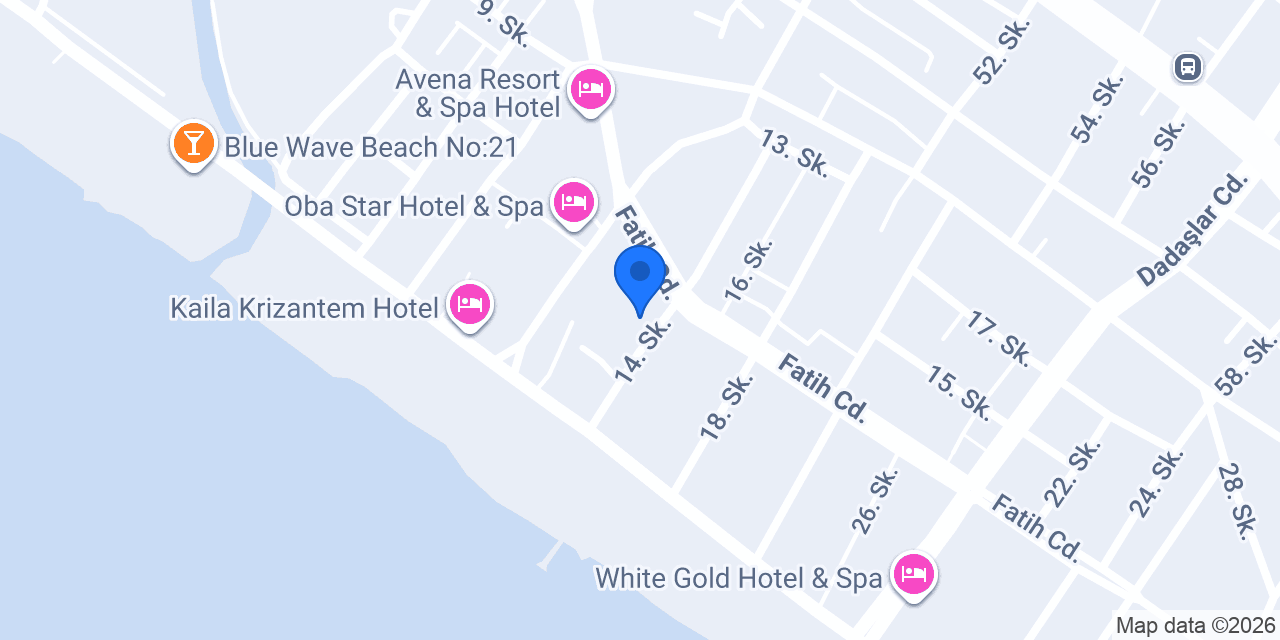 Özgür Bey Spa Hotel Alanya konumu