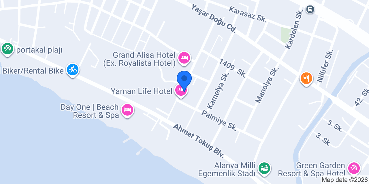 Yaman Life Spa Merkezi konumu