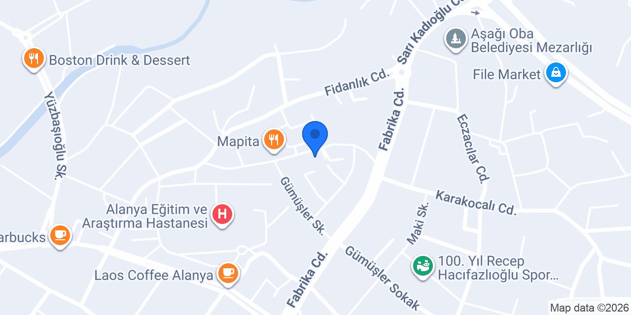 TUSDATA Alanya Şube konumu