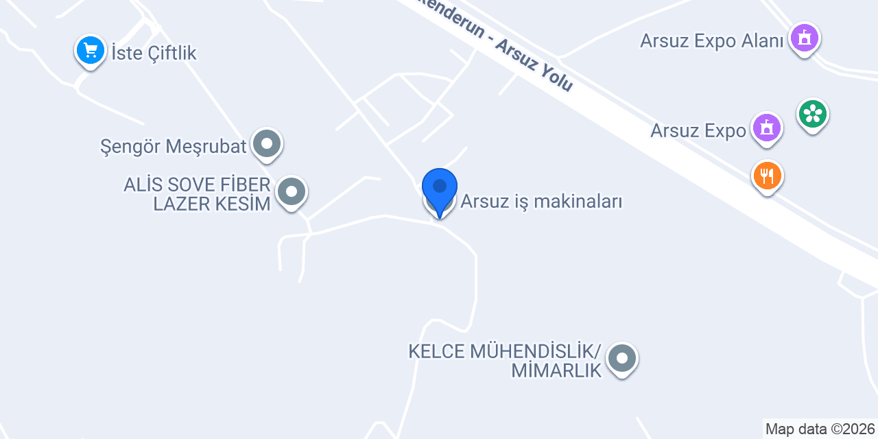 Arsuz iş makinaları konumu