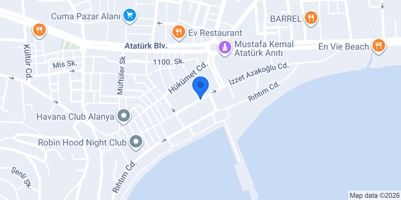 Alanya Elvis Beach Cafe Bar konumu