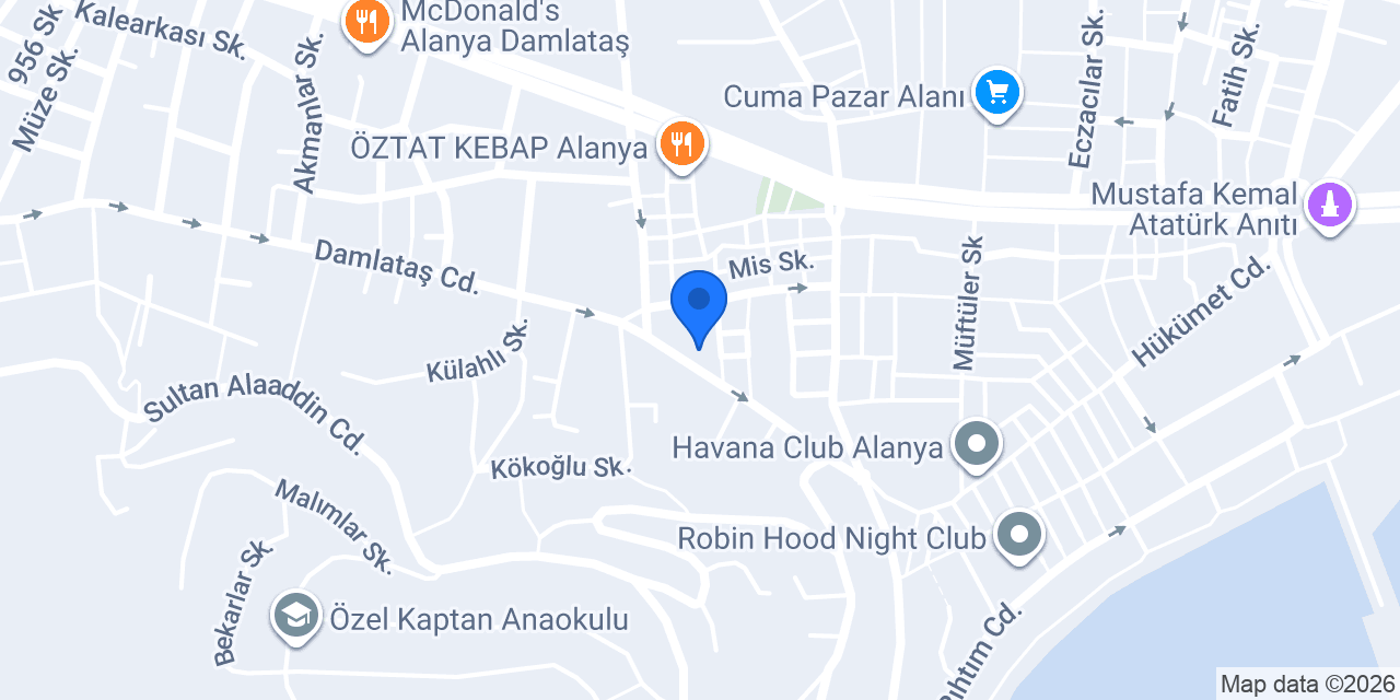 Downtown Steakhouse Alanya konumu