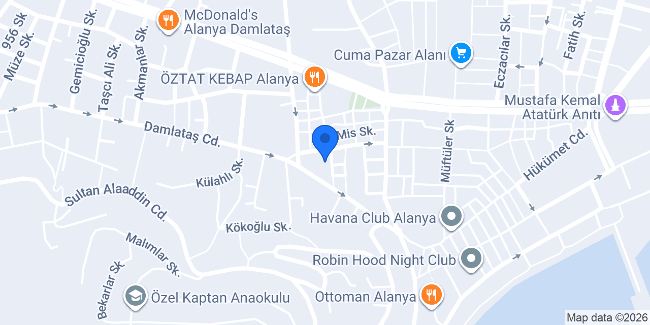 Damlataş Sürücü Kursu konumu