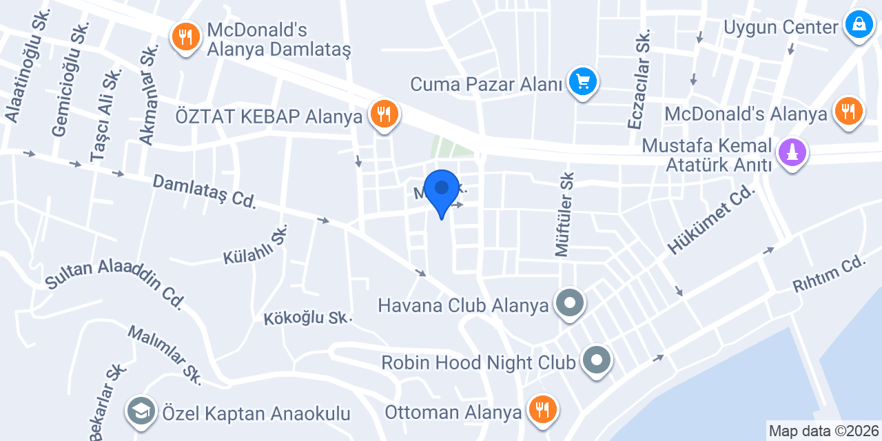 Eurobank Tekfen-alanya Şubesi konumu