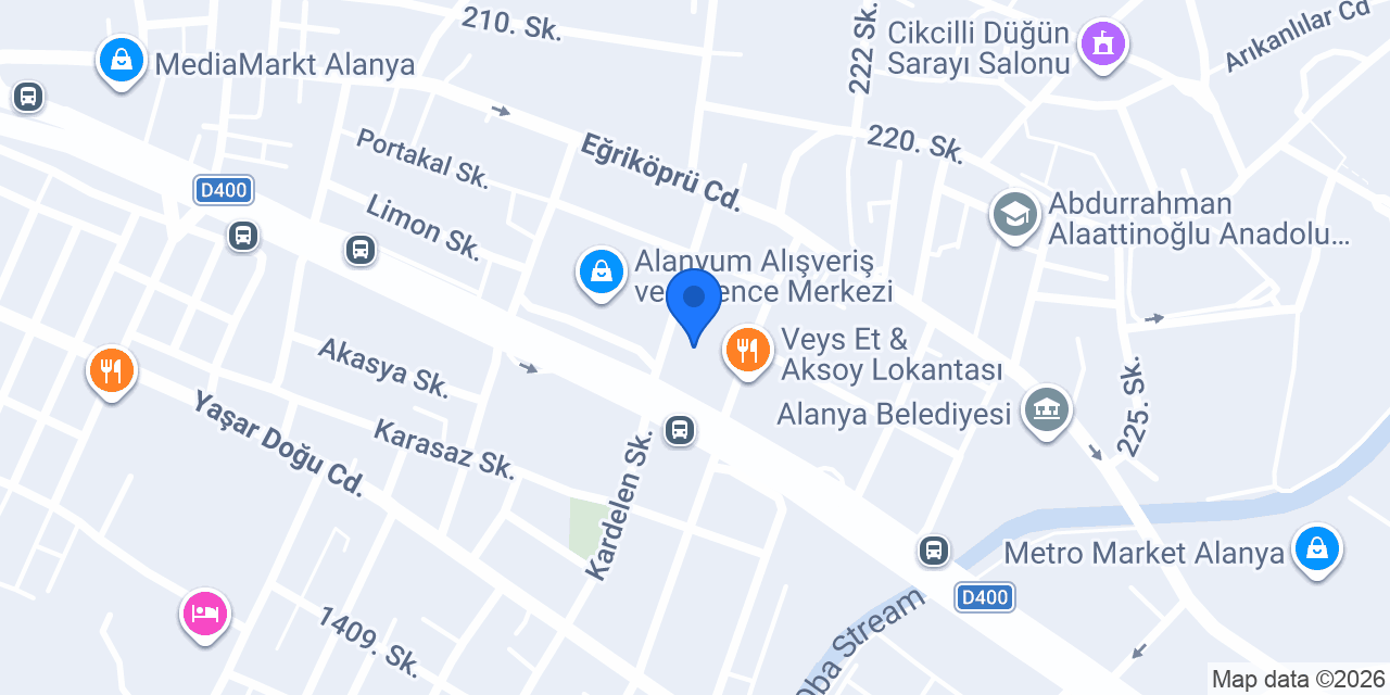 Akbank Alanya Sanayi Şubesi konumu