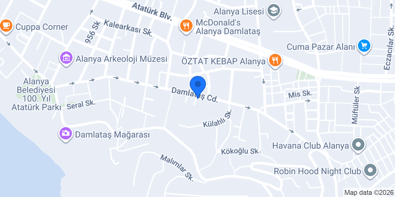 Kiriş Alaiye Leder konumu
