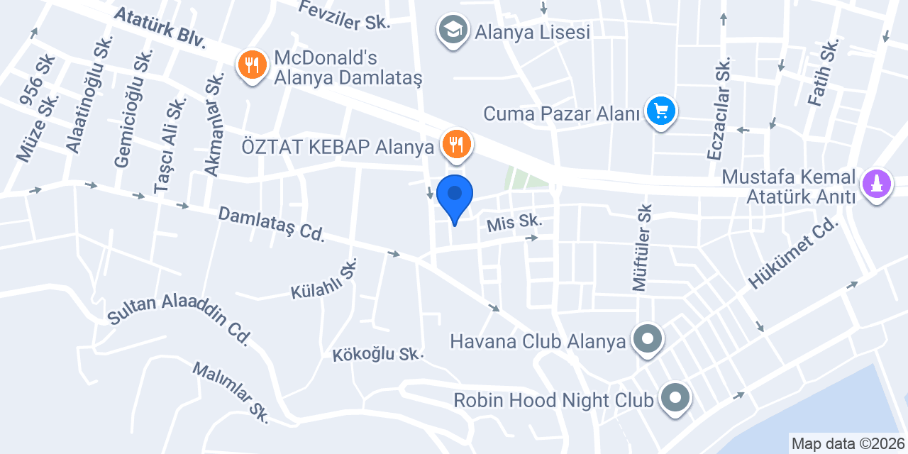 Arıkan Çilingir Alanya konumu