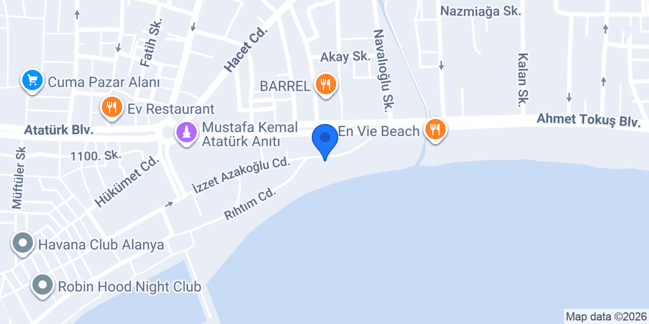 Casa Mue Beach Restaurant Alanya konumu