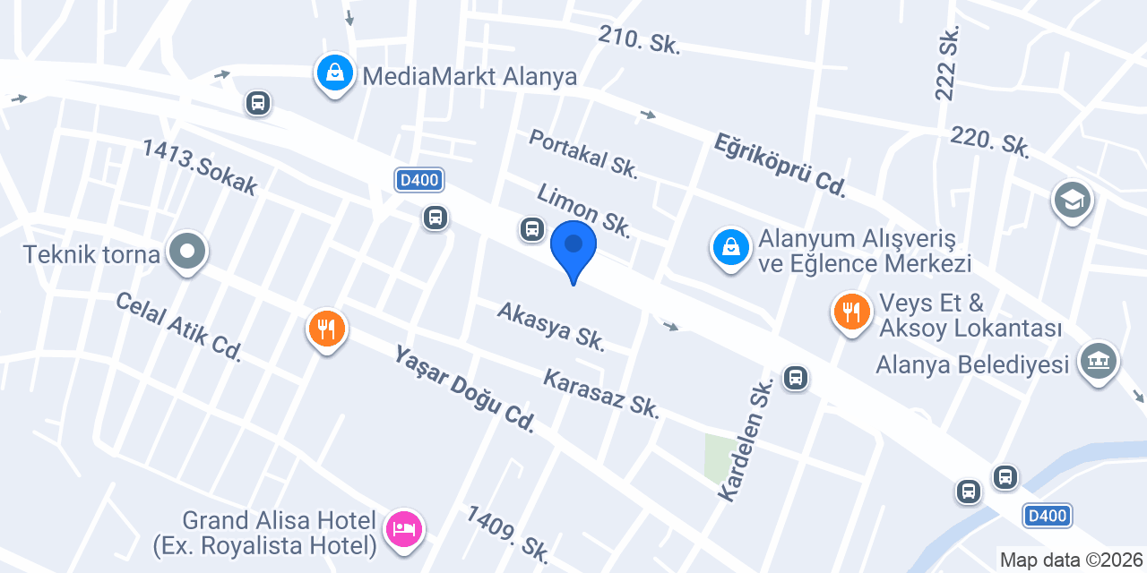 Aymer Alanya Yapı Merkezi konumu